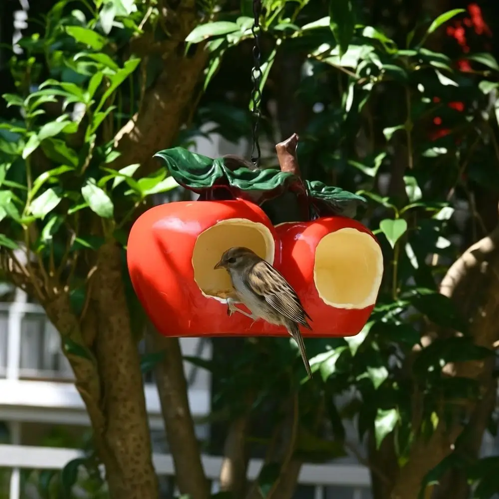 

Подвесная кормушка для птиц из смолы, большая емкость, имитация фруктов, ручная работа, диспенсер для корма для птиц, тарелка для кормления птиц