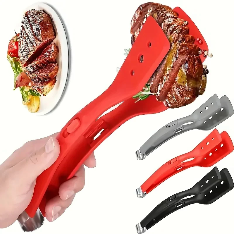

Silicone Kitchen Tong Non-stick Steak Spatula Eggs Pancake Fried Turners Wide Mouth Kitchen Cooking Shovel for Barbecue Clip