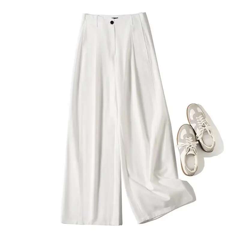 European and American women's clothing 2025 autumn new style fashionable simple temperament commuter style wide-leg trousers