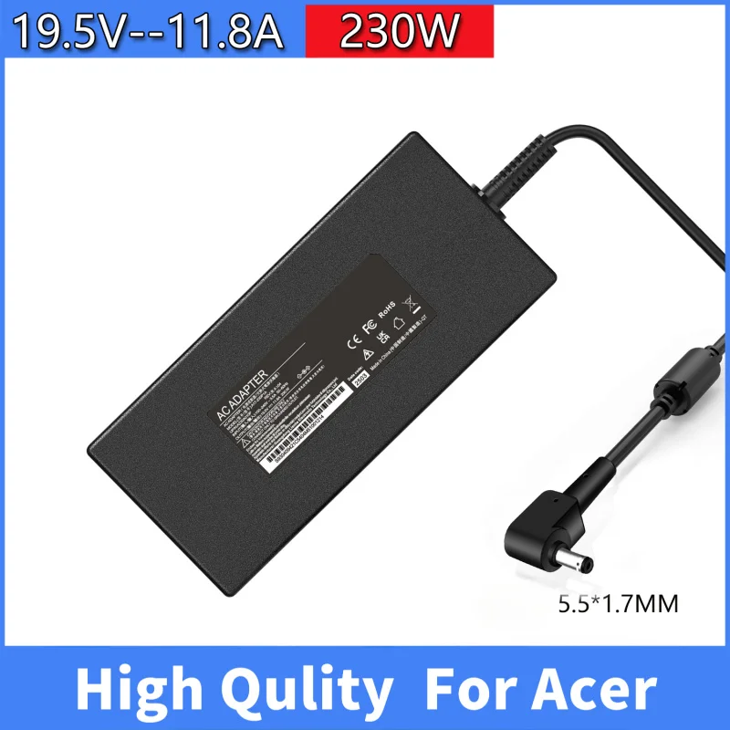 

230W 19.5V 11.8A Laptop Power Adapter For Acer Predator Helios 300 500 Gaming Notebook AC Charger PSU Supply Replacement Cord
