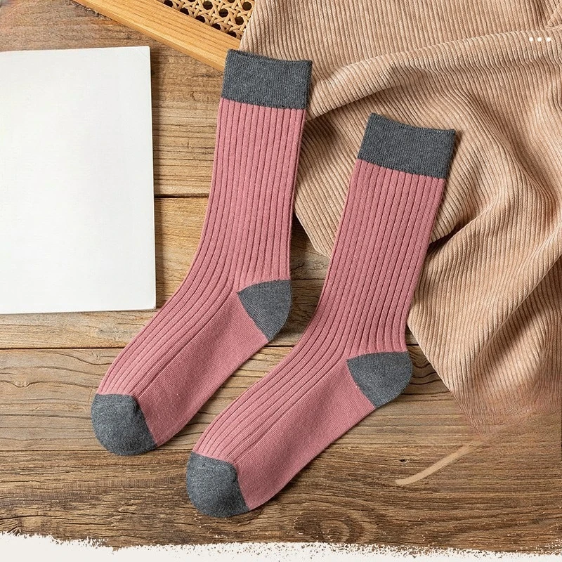 7 pares moda versátil masculino meados de bezerro meias outono inverno engrossado quente e desodorante esportes longos estoques retro masculinos