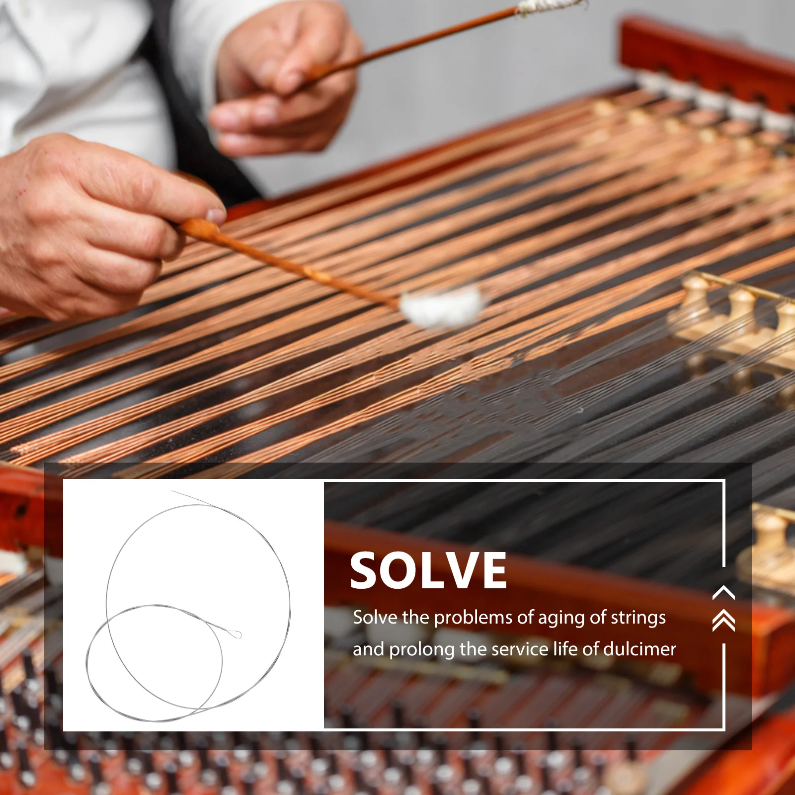 20# Silver Wound Yangqin Strings Professional Instrument Replacement Steel Core Hardwearing For Acoustic Zither