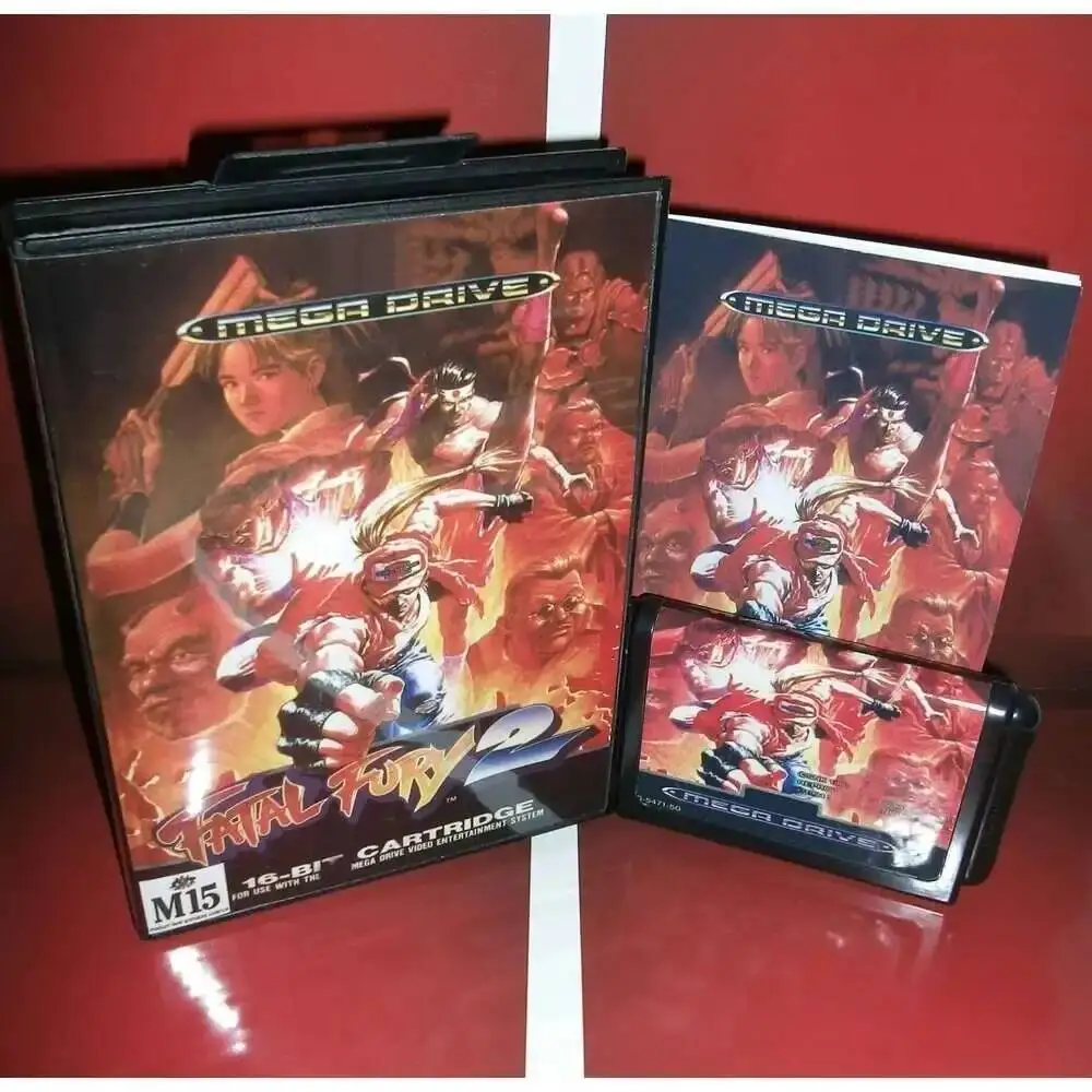 Nuevo lanzamiento: Fatal Fury 2, tarjeta de juego MD de 16 bits con caja original y manual para Sega Mega Drive/Genesis