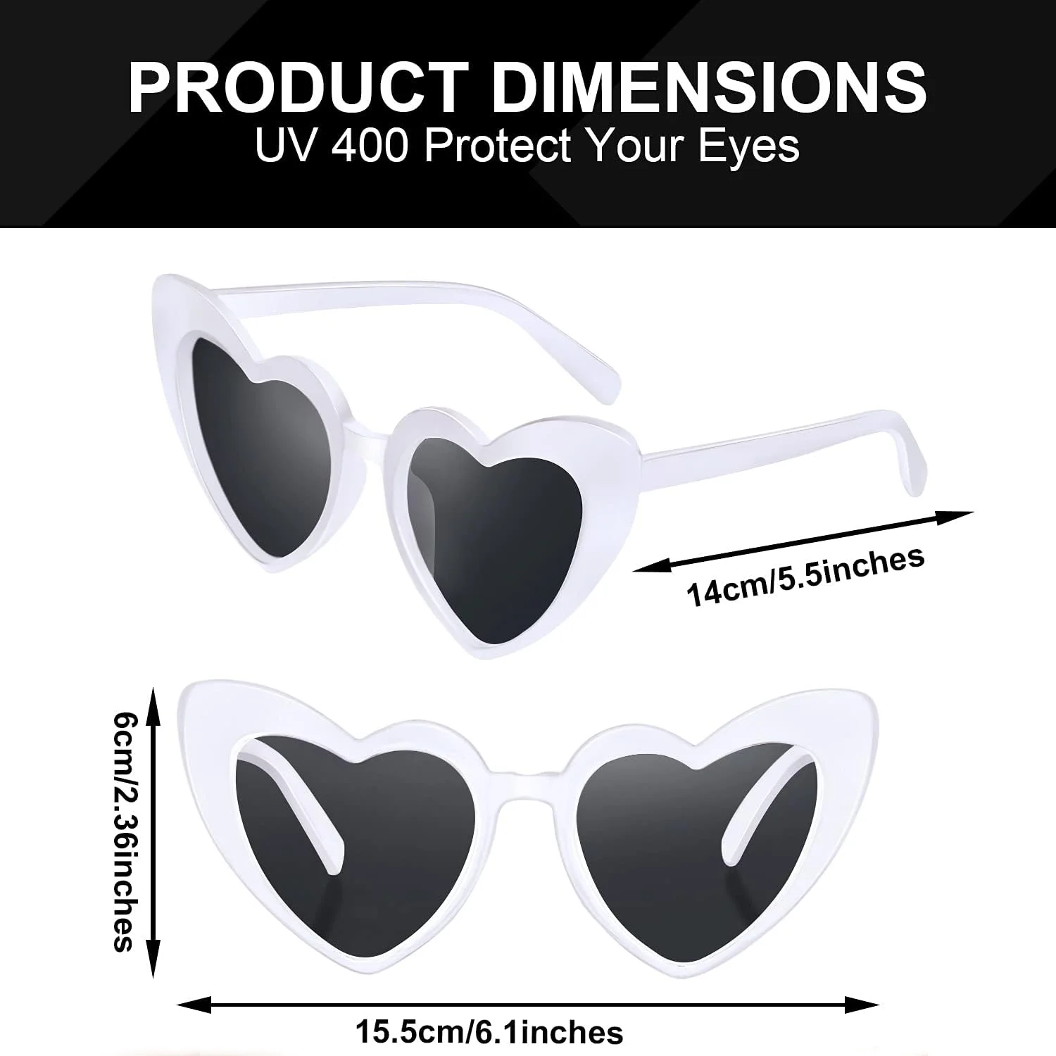 100-10Pcs Wedding Heart Shaped Sunglasses Bachelorette Party Favor Sunglasses Vintage Cat Eye Glasses for Guest Gift Party