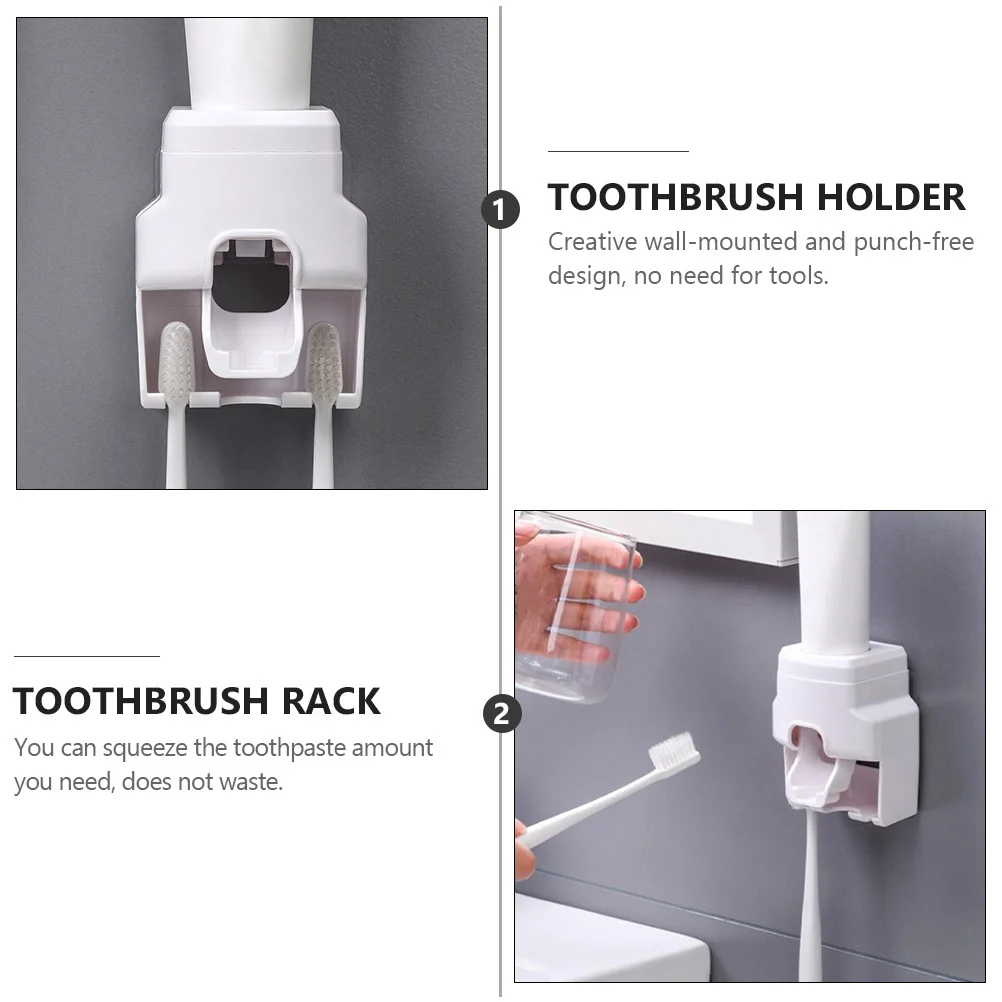 

1Pcs Automatic Toothpaste Squeezer Multipurpose Storage Holder Nail Free Installation Suitable for Children and Adults ABS