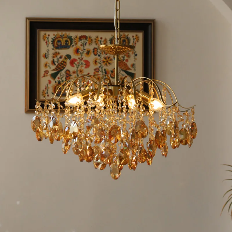 Modern Luxury French Crystal Pendant Lamp Lustre Fixture Living Room Ceiling Chandeliers Dining Table