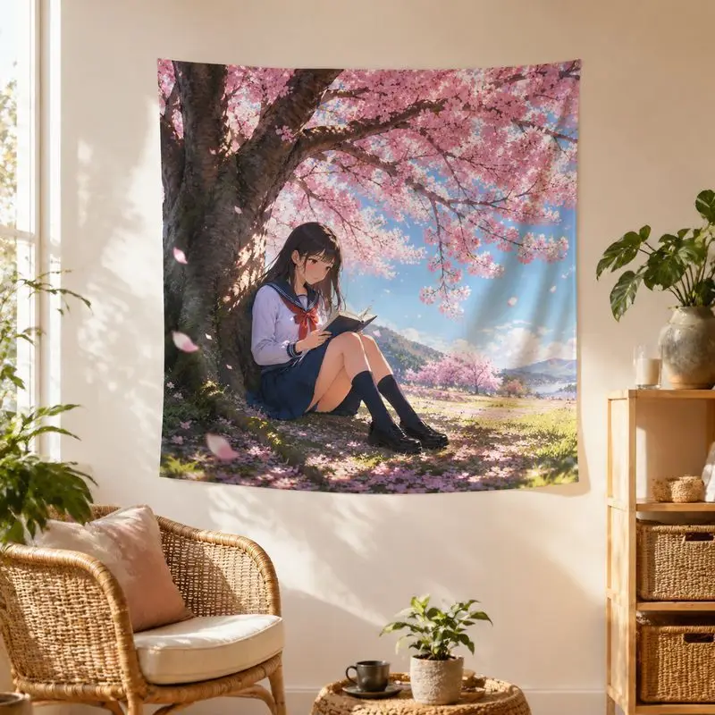 VIKAMA Vintage Cat Pattern Tapestry, Retro Floral Wall Hanging, Cute Pet Backdrop for Girls Bedroom Decor