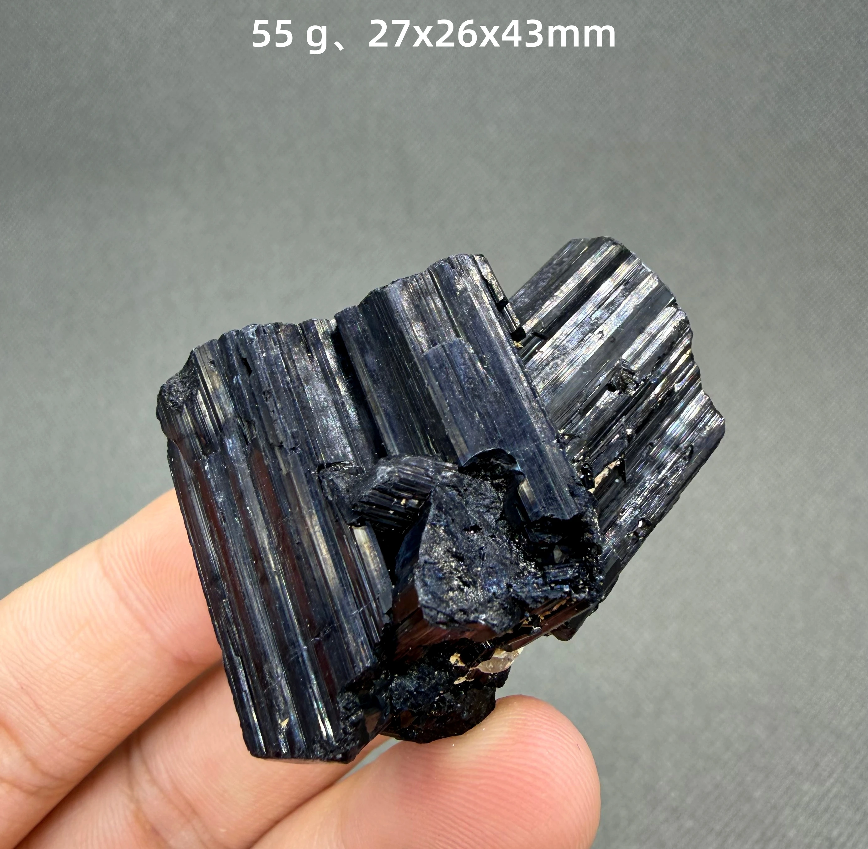 Natural Tanzania Shiny black tourmaline mineral specimens + healing quartz crystals and stones rock gemstone
