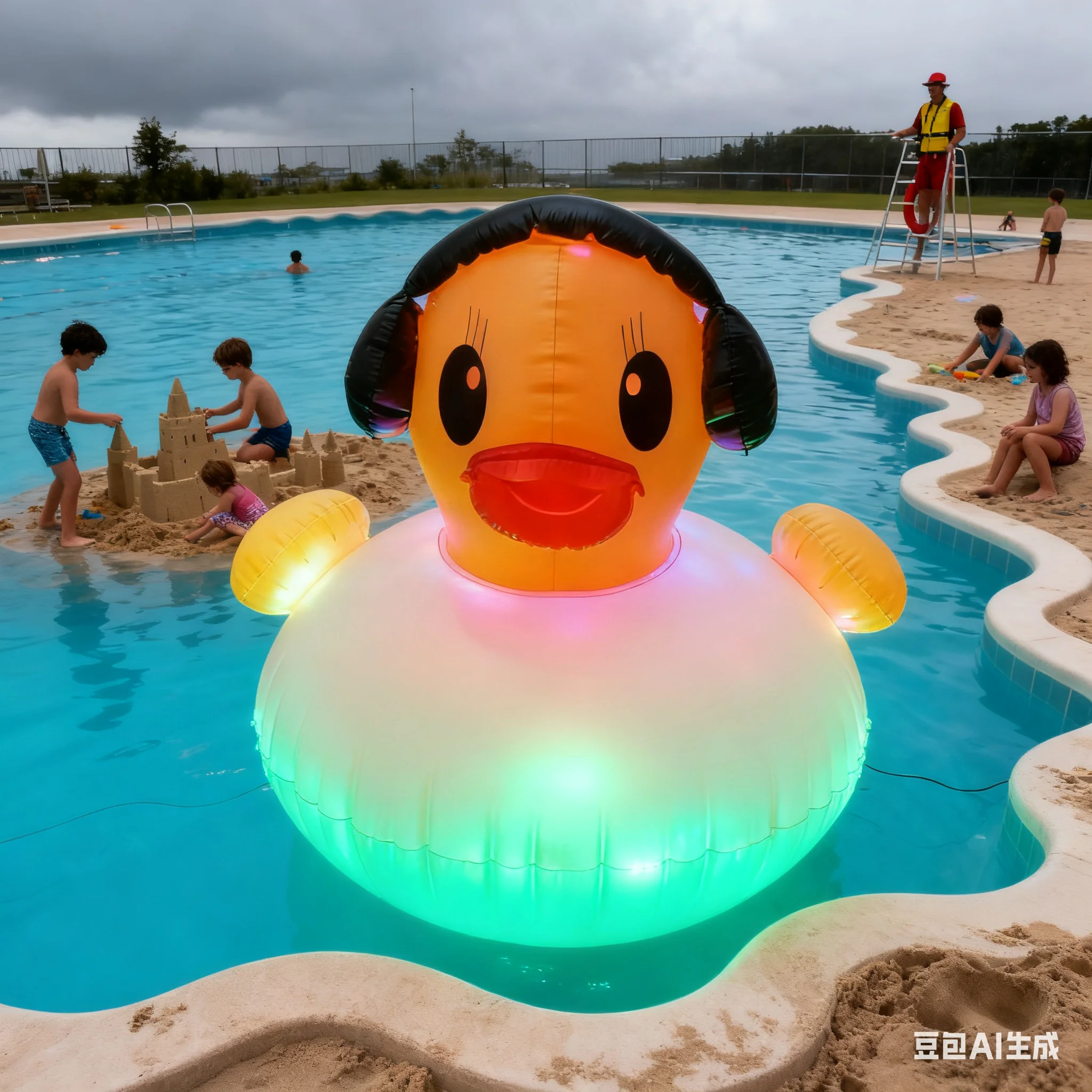 Floating Lighting Fixtures for Swimming Pools, Duck-Shaped Led Lights, Floating Objects, Waterproof Solar Lights for Swimming Pools, Floating Inflatable Lights, Suitable for Swimming Pools, Parties, Gardens, Patios, Outdoor Decorations