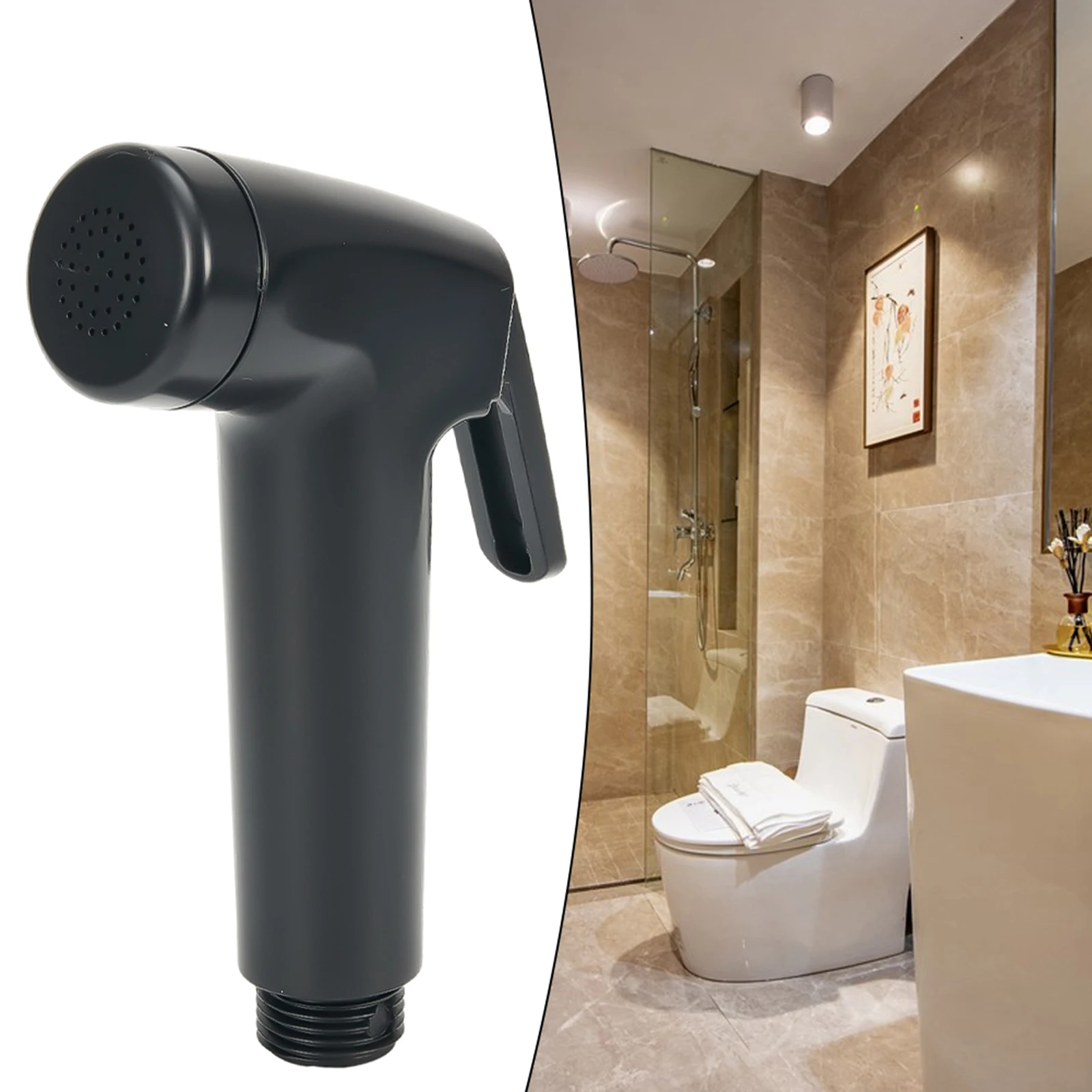 Compact Bidet Shower Head with Integrated Trigger Connects to Standard G1/2 Valve for Personal Cleanliness and Pet Care