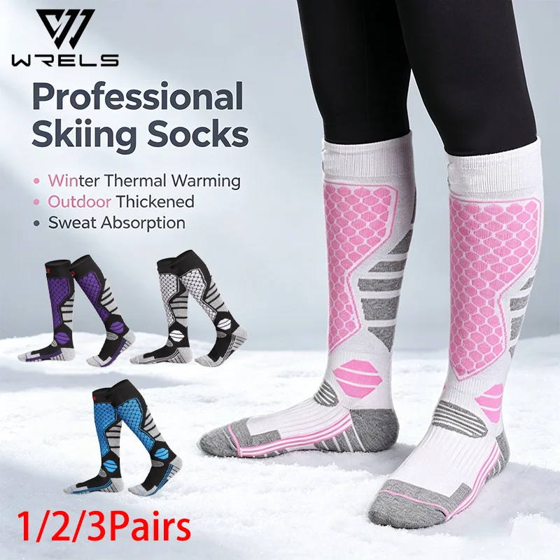 Thermal Sock Winter - 1/2/3Pairs Professional Skiing Socks Winter Thermal