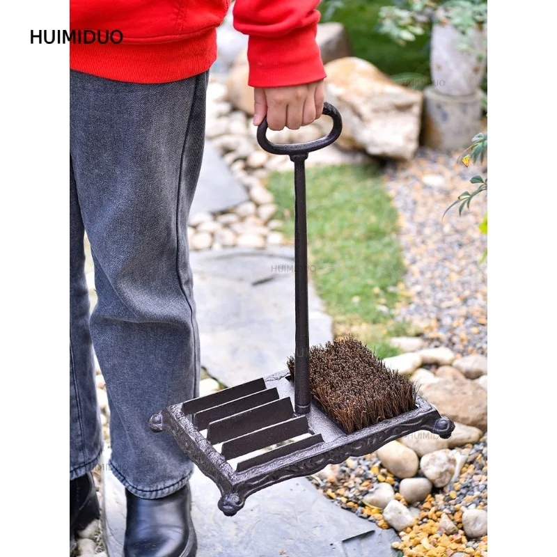 Retro Cast Iron Sole Wipe Foot Pad Scrape Mud Door Entrance Outdoor Household Dust Removal Cleaning Brush