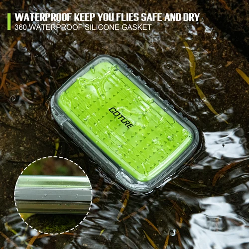 Imagen 2 del producto Goture-caja de almacenamiento de pesca con mosca, resistente al agua, doble cara, inserto de silicona, aparejos, anzuelo de pesca, señuelos, archivos, cebo, aparejos transparentes