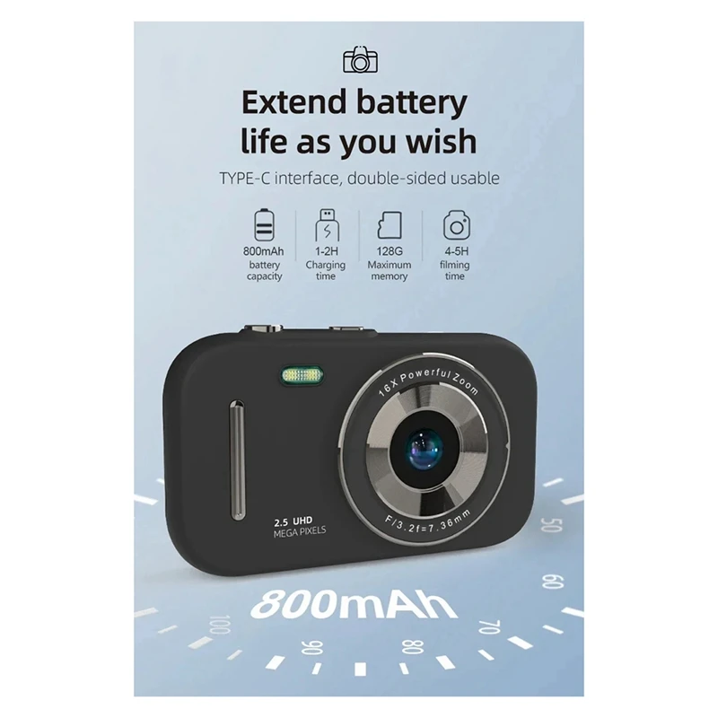 جديد-جديد H17 كاميرا الأطفال الرقمية كاميرا فيديو 1080P 48MP 16X التكبير الرقمي التركيز التلقائي التصوير الفيديو صور كاميرا الاطفال