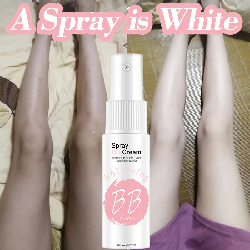 Spray de blanqueamiento rápido, Base líquida correctora, ilumina, crema hidratante BB, maquillaje cosmético impermeable para la cara