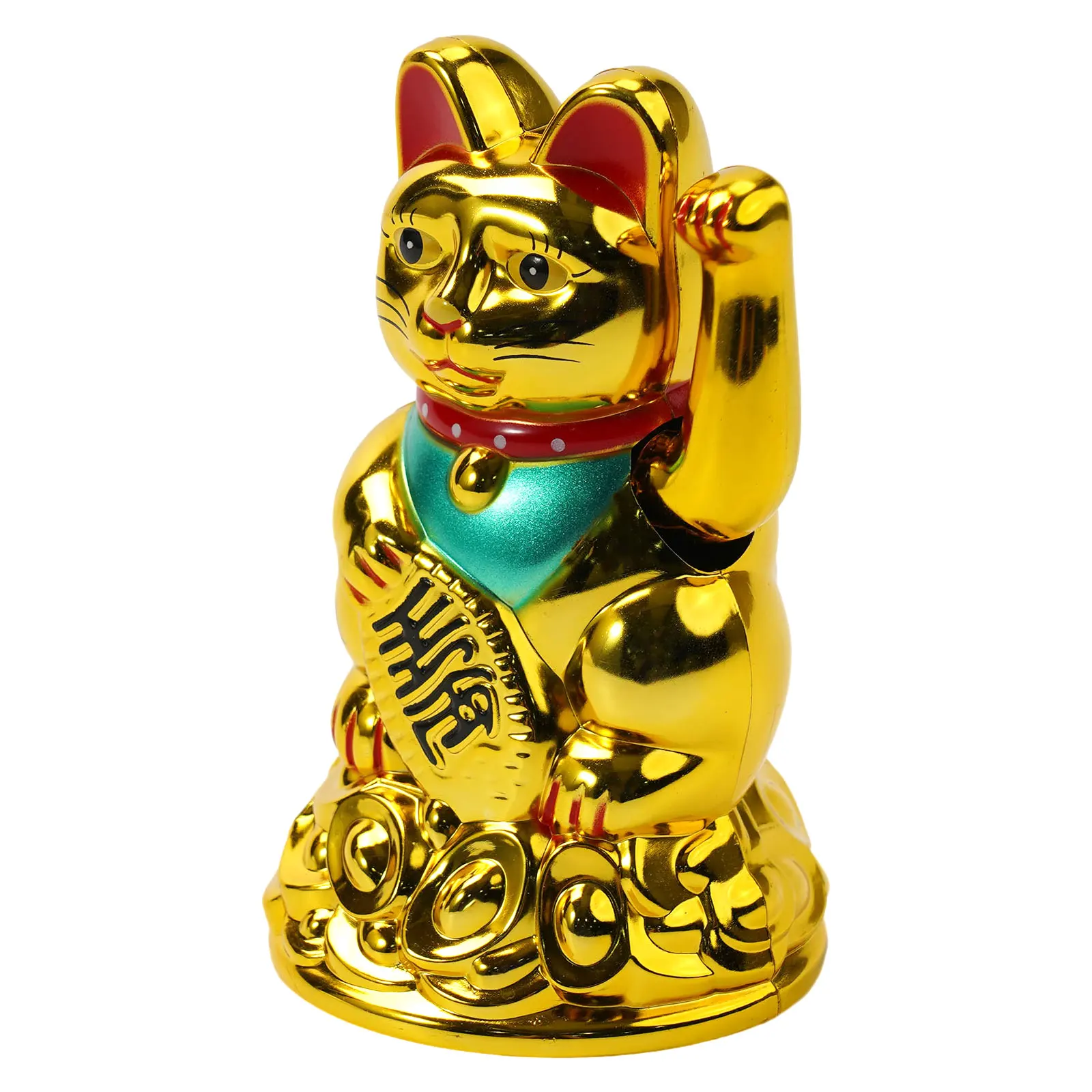 Chinese Lucky Wealth Waving Cat Gold Waving Hand Cat Home Decor Welcome Waving Cat Sculpture Statue Decor Car Ornament