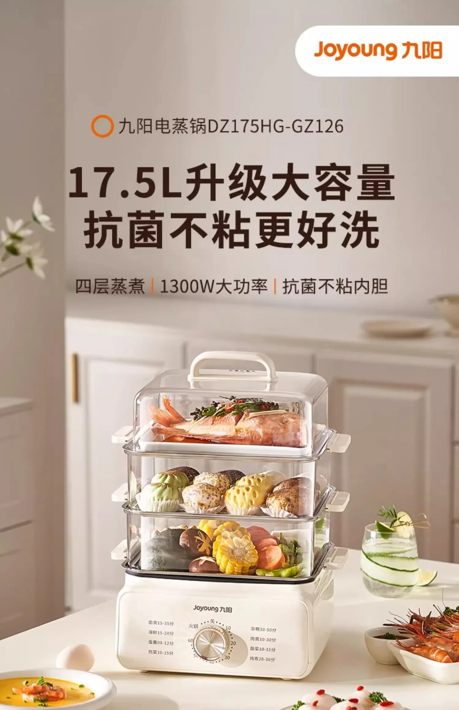 220V Multi-Functional Electric Food Steamers for Home Use with Large Capacity & Multiple Layers