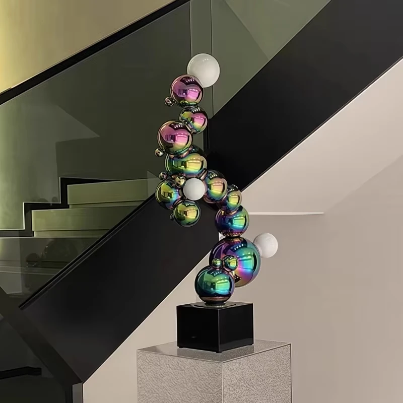 Nordic gradient colorful stainless steel combination ball ornaments, light luxury high-end indoor decorative sculptures BB625VD