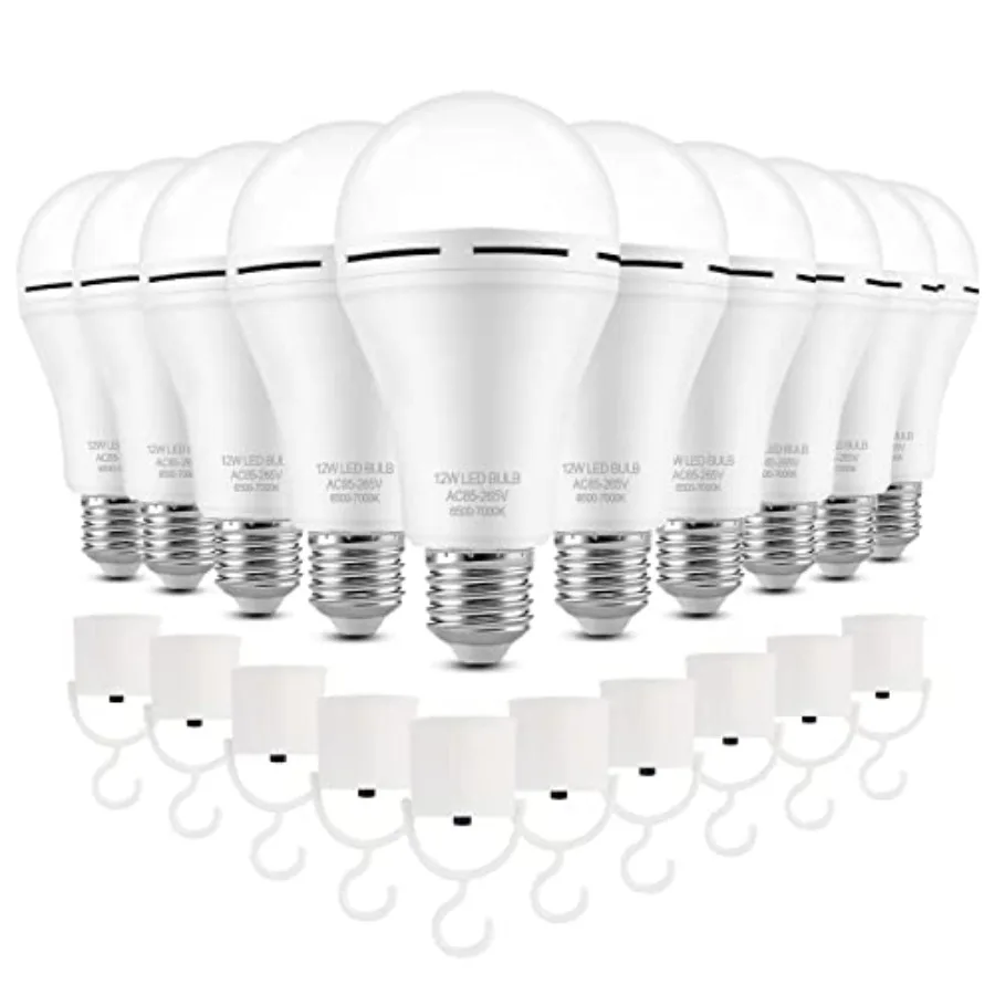 Rechargeable Emergency LED Light Bulbs for Home Power Failure Listed Battery Operated Light Bulb Power Outage Camping Reading L