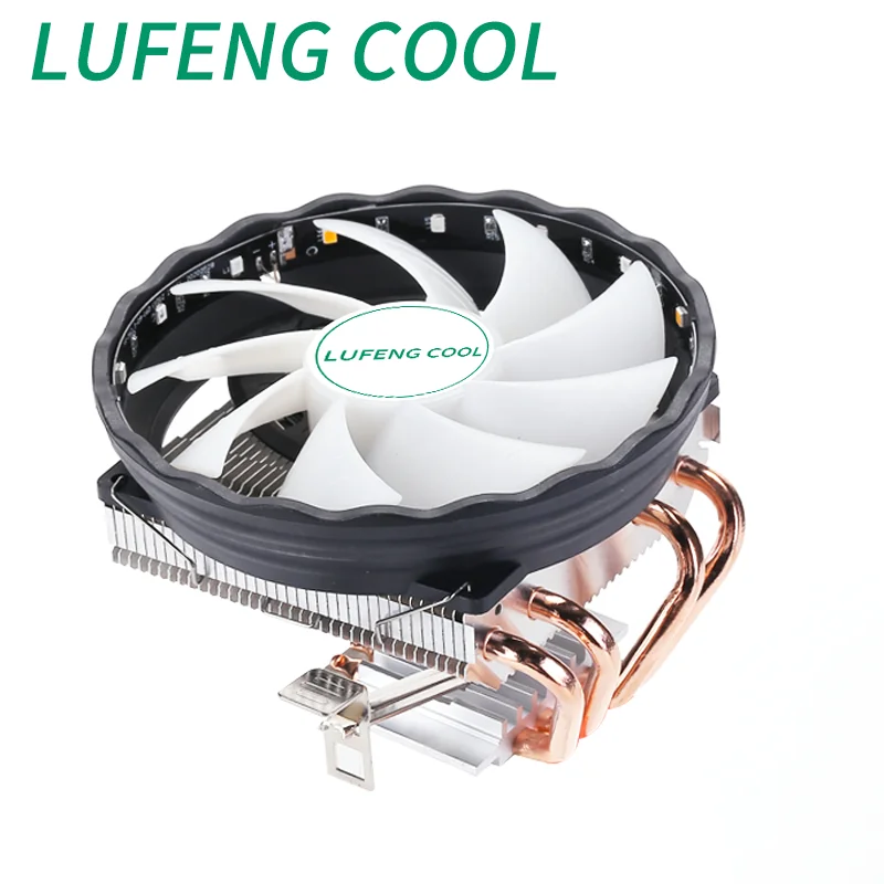 LUFENG COOL PC 라디에이터 4 히트 파이프 CPU 쿨러, RGB 120mm PWM 4 핀 저소음 인텔 LGA 1700 1150 1151 1155 AMD AM3 CPU 냉각 선풍기