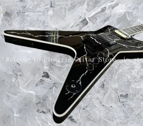 Black Dean Washbun Dimebag Custom Electric Guitar Free Ship RARE Stock #ASP654286