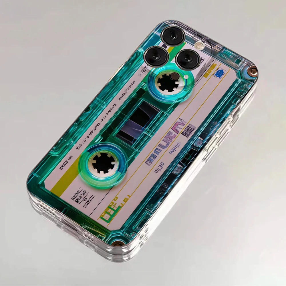 Transparente Hülle für Samsung Galaxy S25 S24 S23 Ultra S22 S21Plus FE A56 A55 A54 A53 A36 A35 A34 5G PC Retro Kassetten-Kunst Schutzhülle – Detail 5