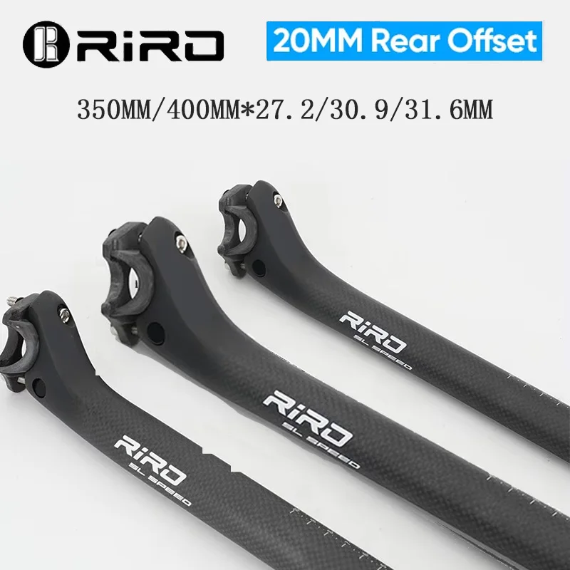

RIRO Bicycle Seatpost 350/400mm Carbon fiber BMX Road Bike Seat Post Tube 27.2/30.9/31.6MM Mountain Bicycle Saddle Seat Tube