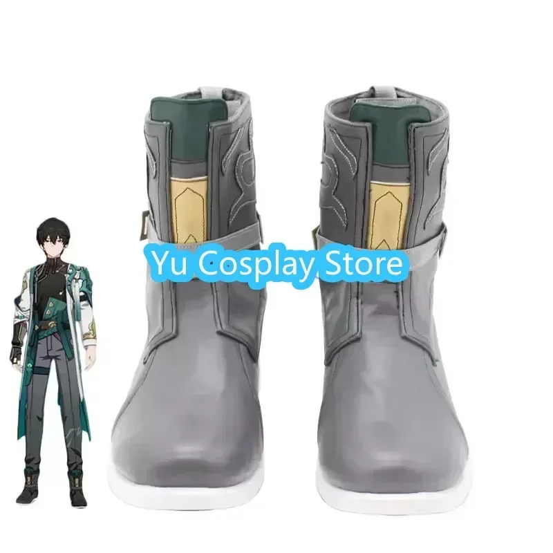 

Yu-Cosplay Game Honkai Star Rail Danheng Cosplay Shoes PU Leather Shoes Halloween Boots Dan Heng Cosplay Props Custom Made