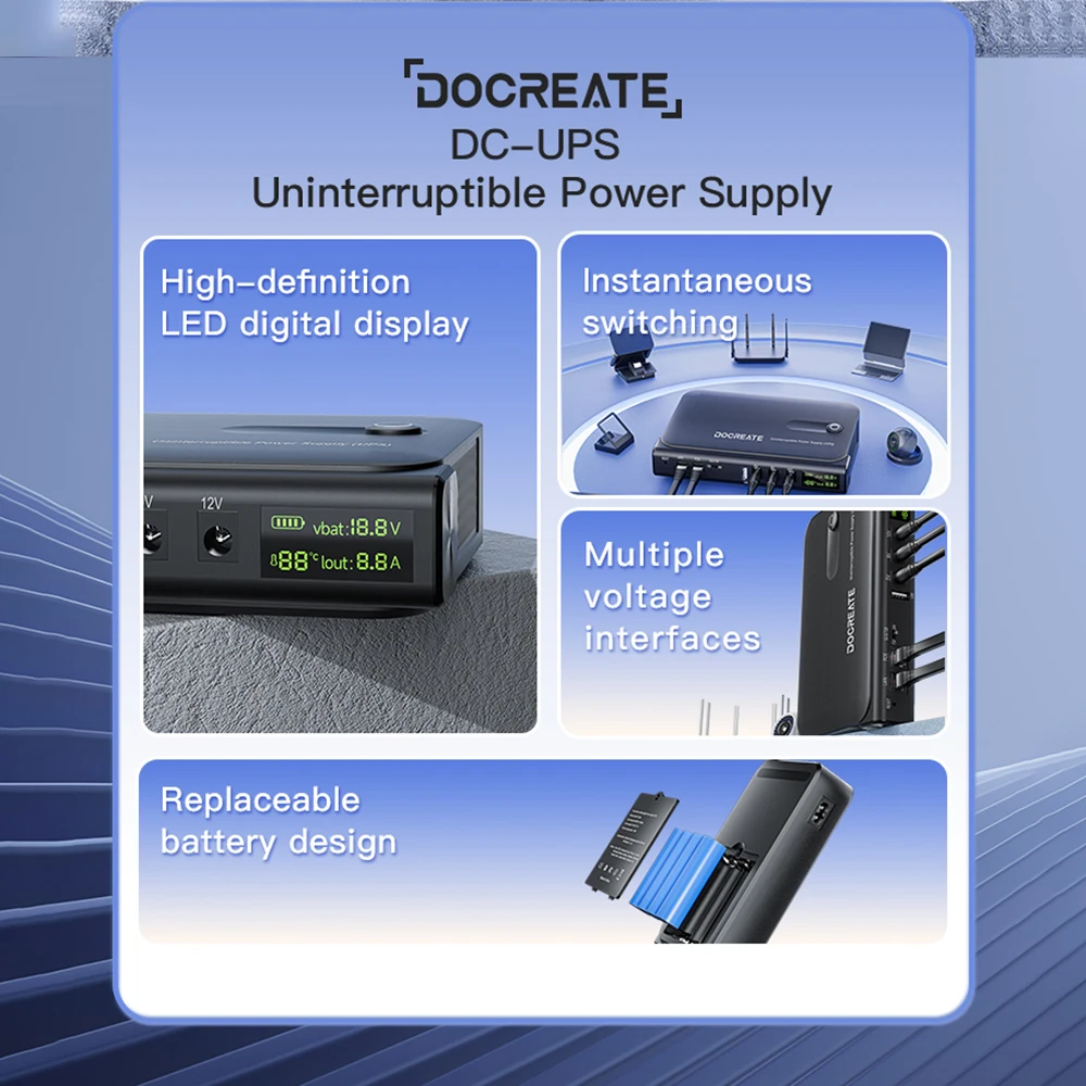 DC 36W DC1036L Digital UPS Uninterruptible Power Supply Without Battery 5V 9V 12V 24V UPS Backup Power Adapter For WiFi Router