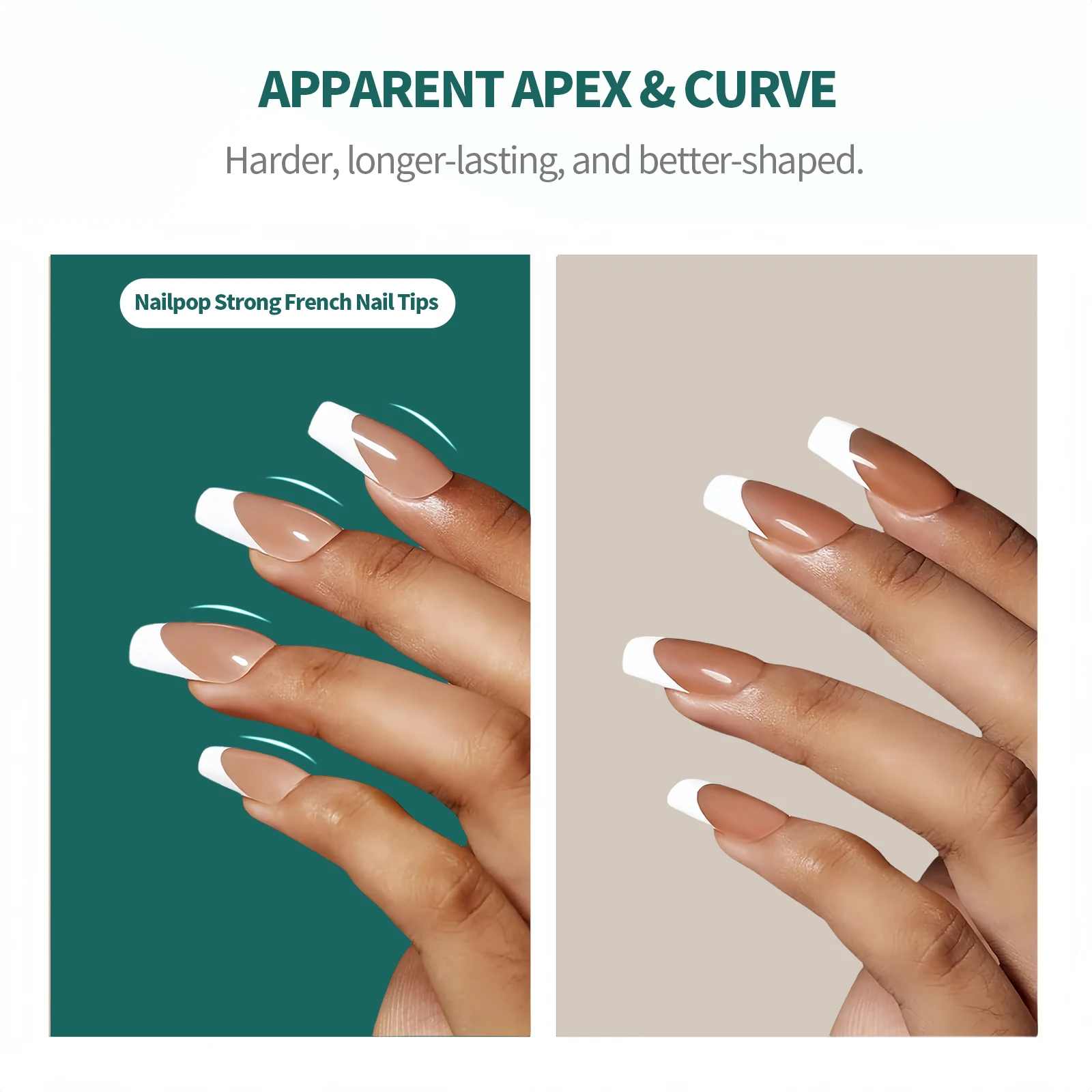 Nailpop 140 Uds uñas postizas francesas cuadradas de almendra Trapezoidal puntas de uñas de Gel suave cobertura completa uñas postizas 14 tamaños para arte de uñas DIY