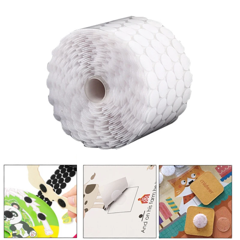 1000 Pairs Self Adhesive Fastener Tape Dots 10/15/20mm Disc Adhesive Strong Glue Magic Sticker Round Fastener Hook and Loop Tape