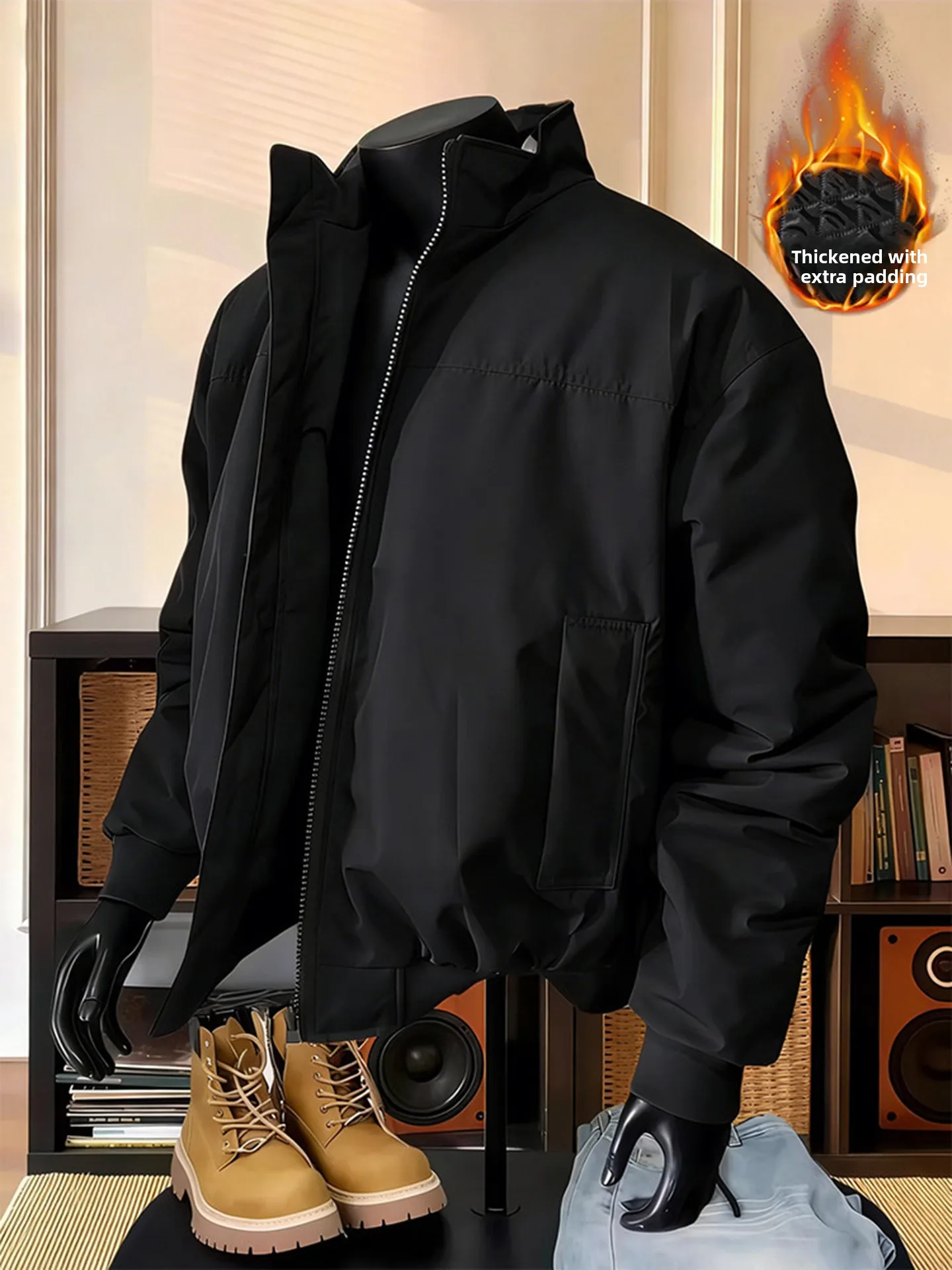 

Мужская зимняя утепленная куртка Cleanfit из хлопка с полиэстеровым наполнителем, повседневная, в стиле бейсбольной куртки, с воротником-стойкой