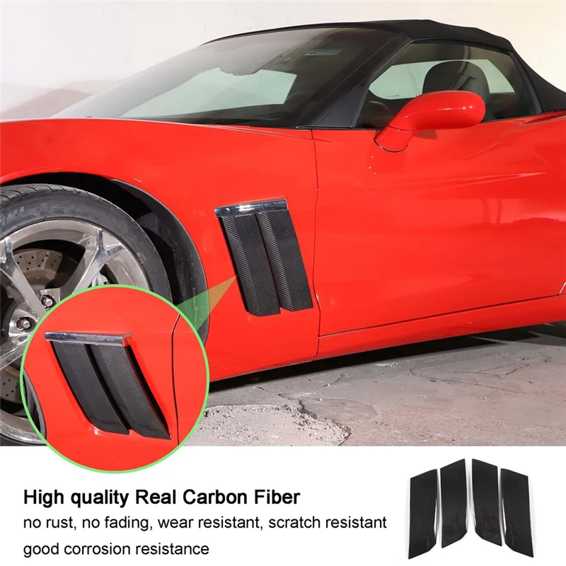 

Classy-Carbon Fiber For Corvette C6 2005-2013 Car Fender Sides Body Air Vent Outlet Cover Trim