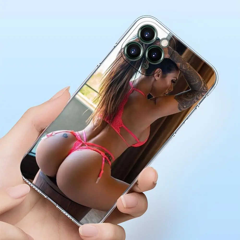 Sexy Ass Tattoo beach Bikini Woman Girl Phone Case For iPhone 15 14 11 12 13 Pro Max XS X 8 7 SE2020 Plus Clear Soft Cover Shell