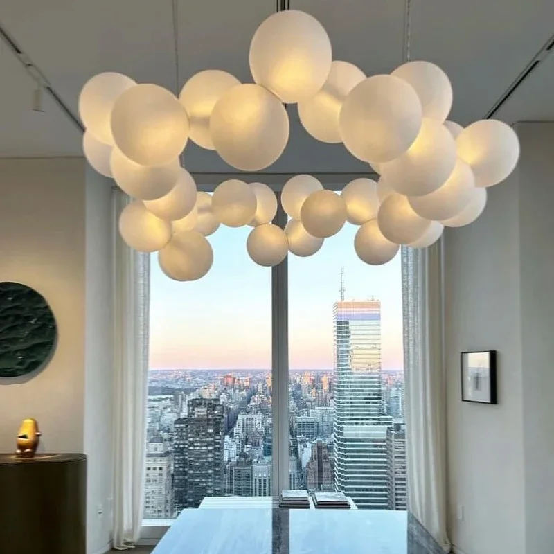 

Современный подвесной светильник «Бабл-болов» из акрила со светодиодами, кремовый, минималистичный, для декора дома, спальни, гостиной, отеля