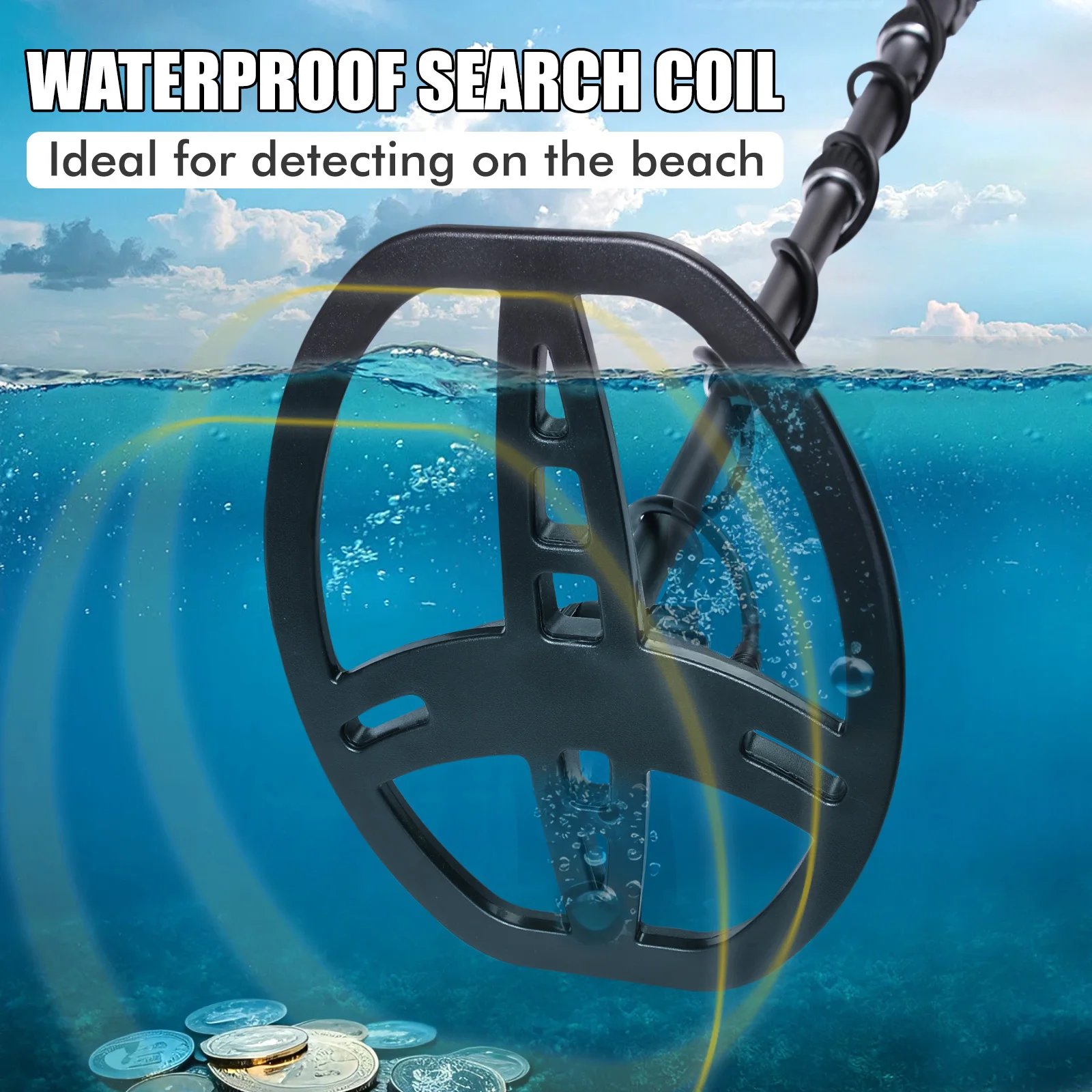 TX-850M Professionele metaaldetector met groot LCD-scherm Hoge nauwkeurigheid DSP-chip, verstelbare as en 11" waterdichte zoekspoel