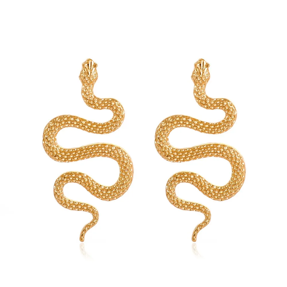 Fashion Avant-garde Snake Shaped Earrings Sexy Punk Animal Snake Stud Earrings Alloy Exaggerated Metal Earrings Gifts