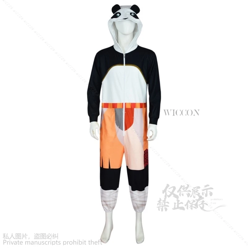 New Animal Anime Movie Cosplay Kung Fu Uniform Suit Cos Panda Cape Clothing Outfits Fantasia Halloween Party Suit Kigurumi Cos