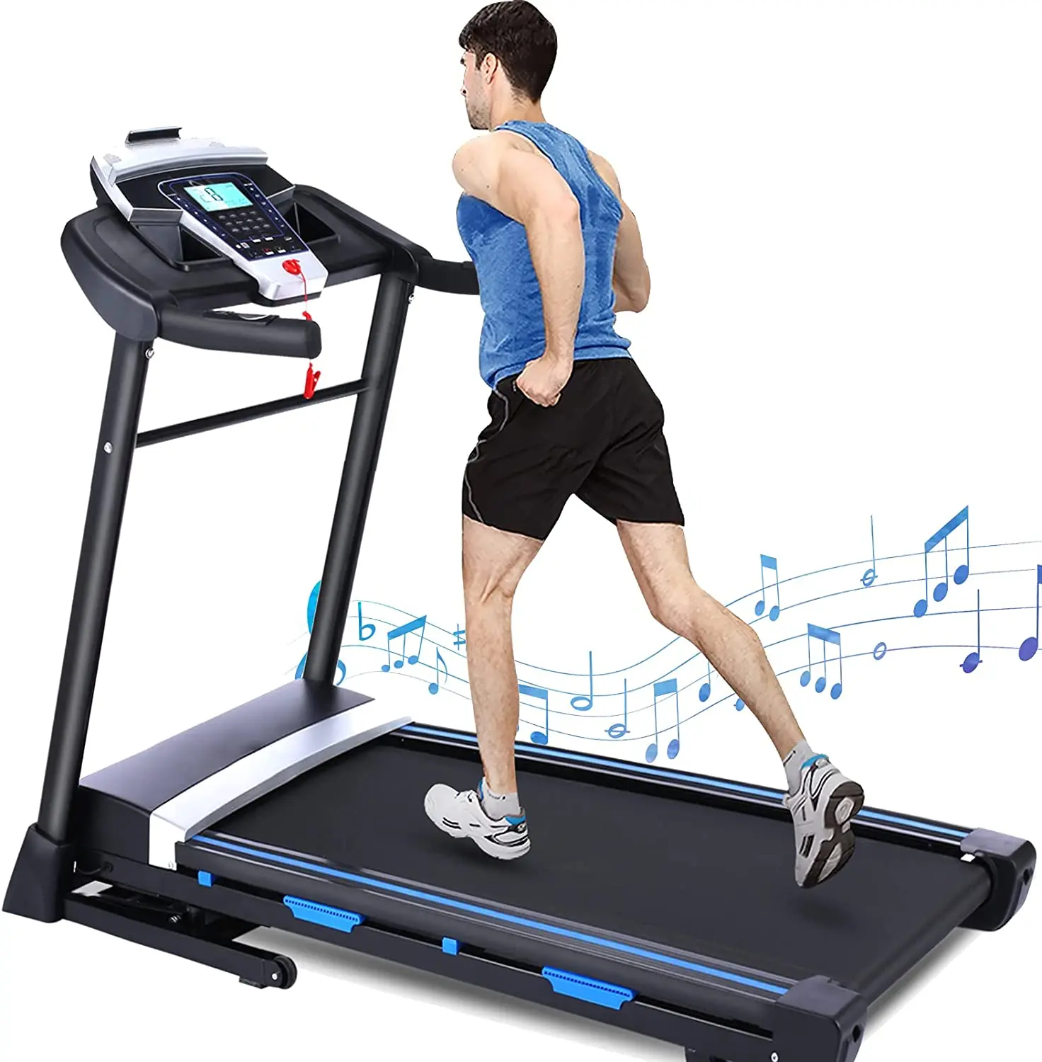 

STLF Home Fitness Folding Treadmill 3.0 Quiet Motor 300 lbs Pulse Sensors Auto Incline Treadmill for 300 lbs Capacity