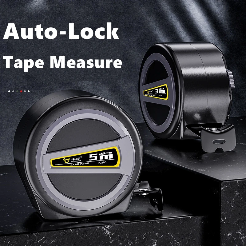 Self Locking Steel Tape Measure with High Precision Laser Inkjet Code Box Wide Ruler Perfect Construction DIY Home Improvement