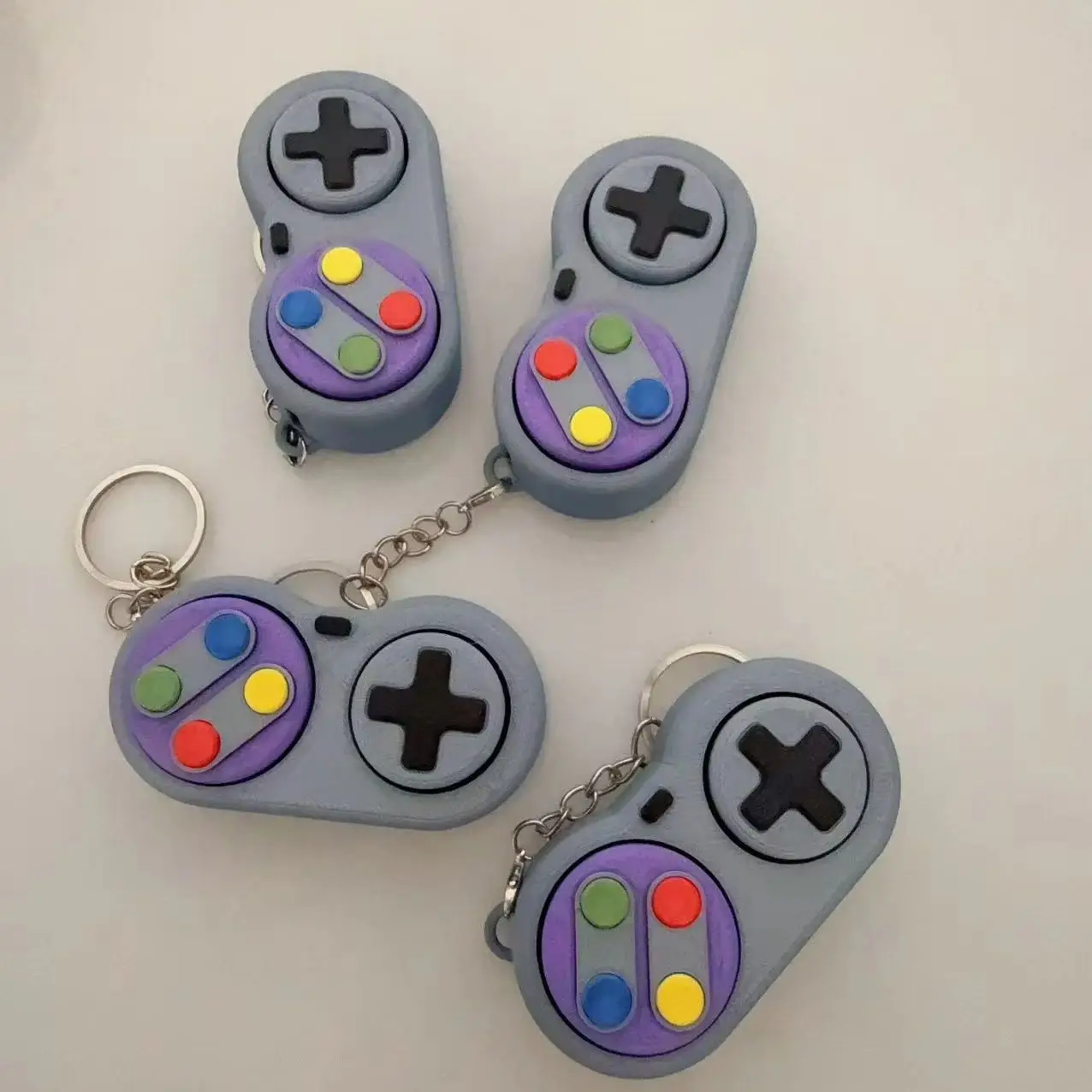 2 Grid Fidget Clicker Keychain Mini Pop Bubble Sensory Toy Cute Game Console Stress Relief for Kids Adults Pocket Desk G Toy