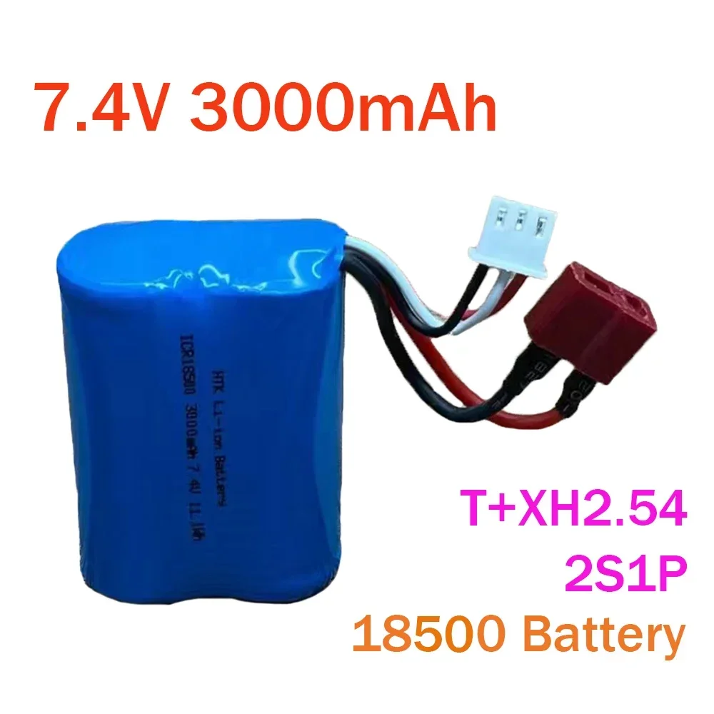 7.4V.3000mAh. 2S1P.18500 Lithium Battery. For,T socket, SM-2P,3P, 4P, JST,XT30, Electric Remote Control Boat, Toy Racing Car.