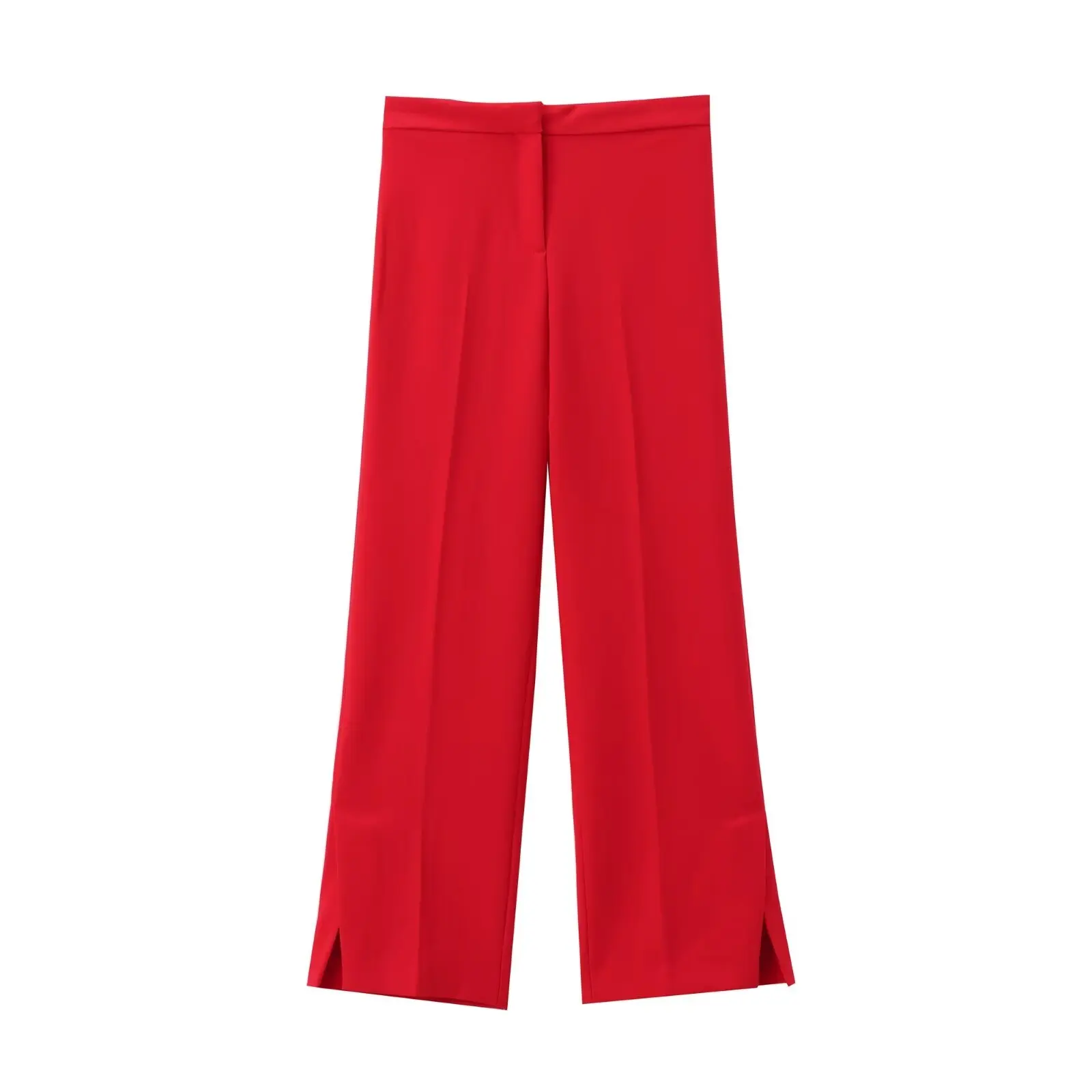 Jenny&Dave Fashion Two Pieces Sets Red Color Sleeveless Blazers Vest Women Minimalism Suits Women High Waist Suit Pants