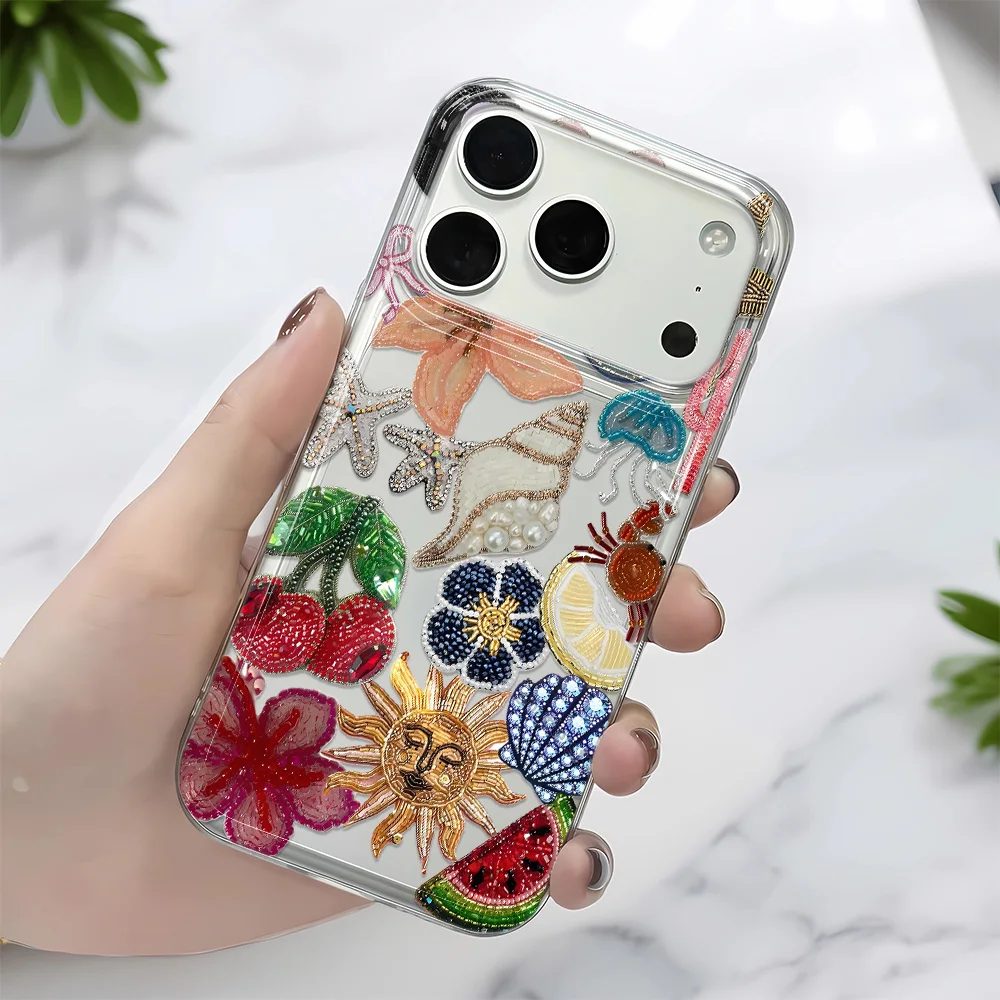 Sun Heart Flame Phone Case For iPhone 17 16 15 14 13 12 Pro Max 11 16PLUS 17 Acrylic Shockproof Bumper Cover