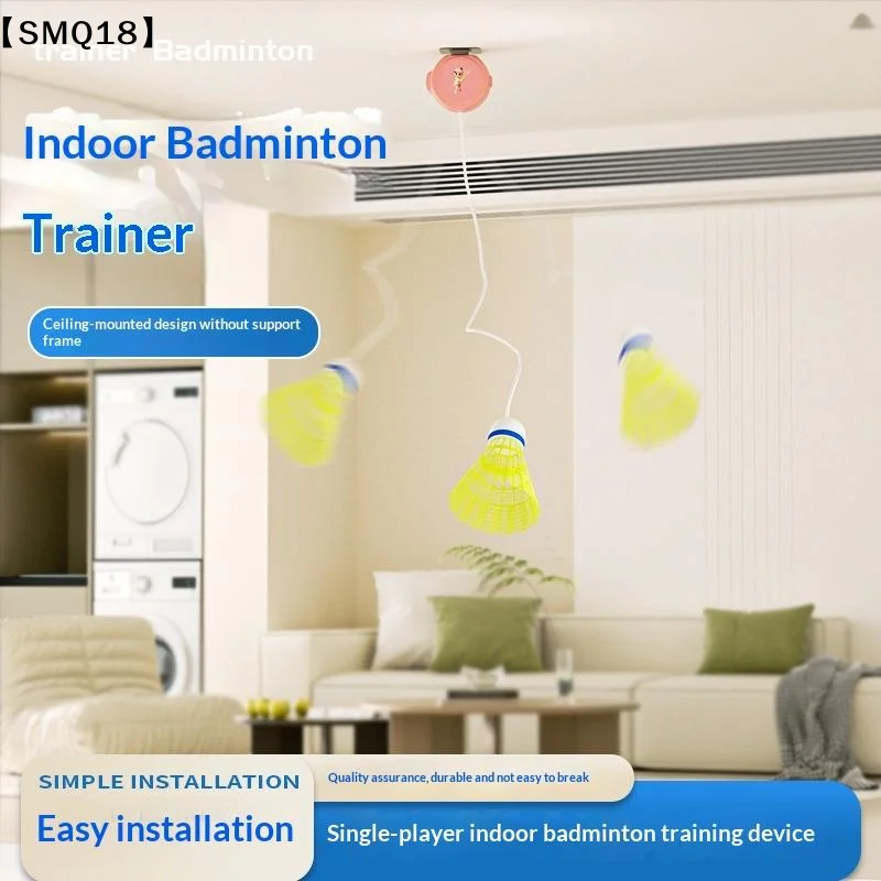 Badminton Rebound Trainer - Entrenador de bádminton retráctil automático, reboteador