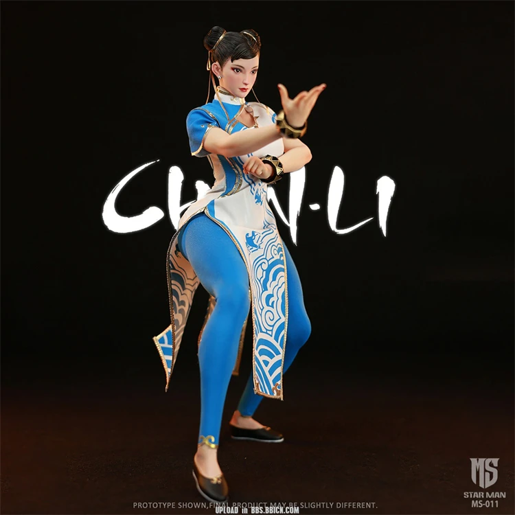 

In Stock Star Man Ms-011 1/6 Chunli Blue Cheongsam Ver. Action Figure 12'' Female Soldier Figure Full Set Collectible Model