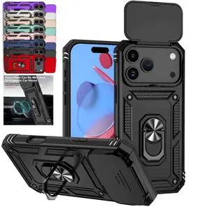 Bilashmart Magnetic Ring Shockproof Armor Stand Holder Case iphone 17 Pro Max iphone17 Air 5G Slide Camera Protection Cover