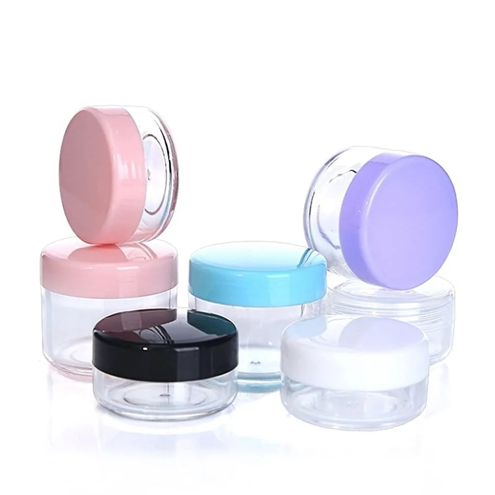 5/10g/15/20g/25/30g Leere Kunststoff Glas Töpfe Weiß Transparent probe Flaschen Lidschatten Creme Lip Balm Container Reise Make-Up Jar