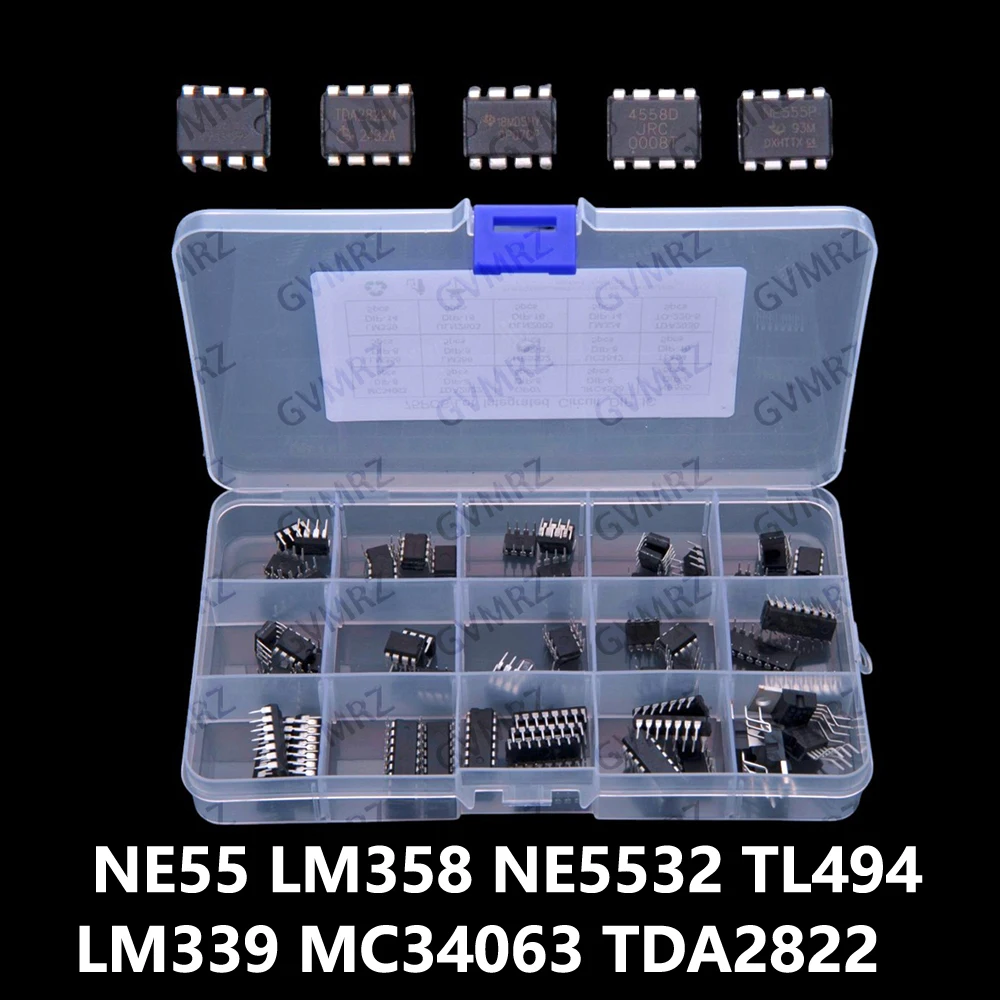 15Values TDA2822 ULN2003 ​​75 PCS TO220 Integrated Circuit IC Chip NE555 LM358 NE5532 TL494 LM339 MC34063 TDA2030 DIP Component