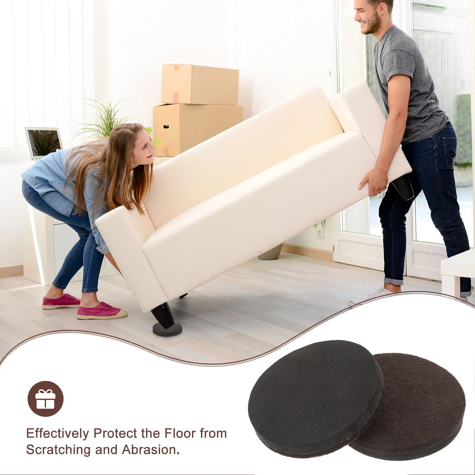 

10 Pcs Furniture Mat Felt Chair Leg Floor Protectors Adhesive Pads Bed Stoppers Prevent Sliding